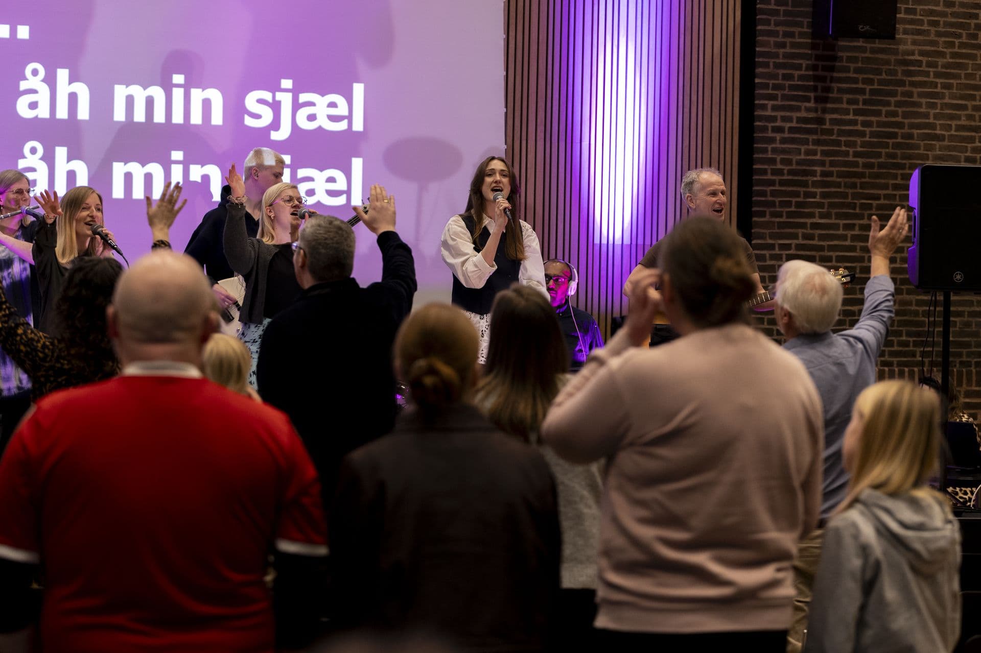 Worship service at Kirken ACTS church in Billund, Denmark